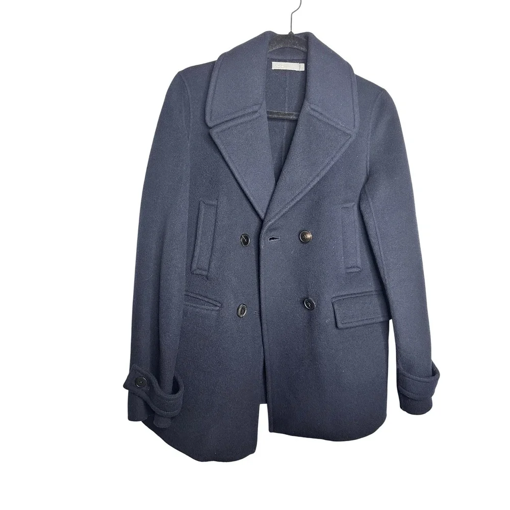 Vince Wool‎ Cashmere Blend Double Breasted Peacoat Navy Blue Size 6